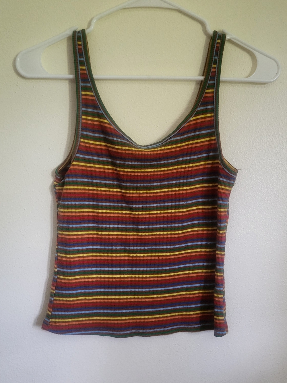 Heart Hips Multicolor Striped Ribbed Tank - Button Front - Picture 2 of 3